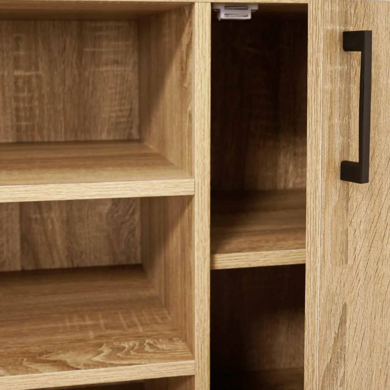 IDMarket Buffet 2 portes industriel avec 3 étagères 140 cm* Collection Industrielle|Salle À Manger Complète