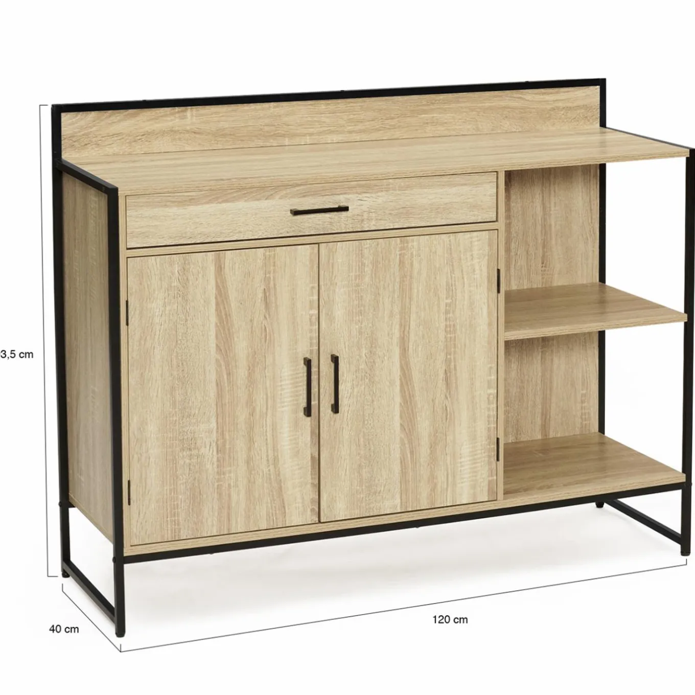 IDMarket Buffet bas de cuisine industriel avec plan de travail* Meubles Tiroirs|Collection Industrielle