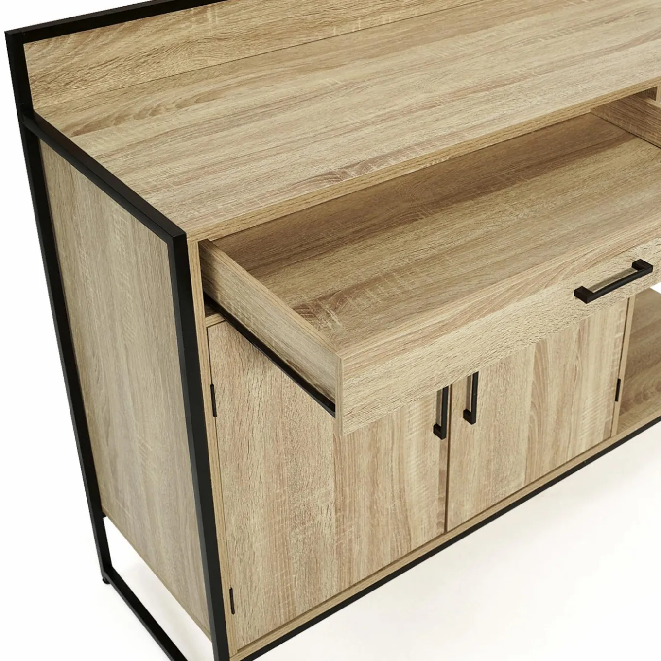 IDMarket Buffet bas de cuisine industriel avec plan de travail* Meubles Tiroirs|Collection Industrielle