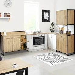 IDMarket Buffet bas de cuisine industriel avec plan de travail* Meubles Tiroirs|Collection Industrielle