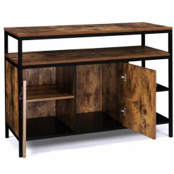 IDMarket Buffet bas industriel 2 portes effet bois vieilli 100 cm* Meubles Bas|Meubles En Bois
