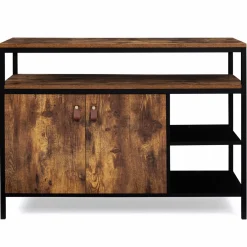 IDMarket Buffet bas industriel 2 portes effet bois vieilli 100 cm* Meubles Bas|Meubles En Bois