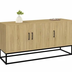 IDMarket Buffet bas industriel bois et noir* Salon Complet|Buffets