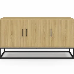 IDMarket Buffet bas industriel bois et noir* Salon Complet|Buffets