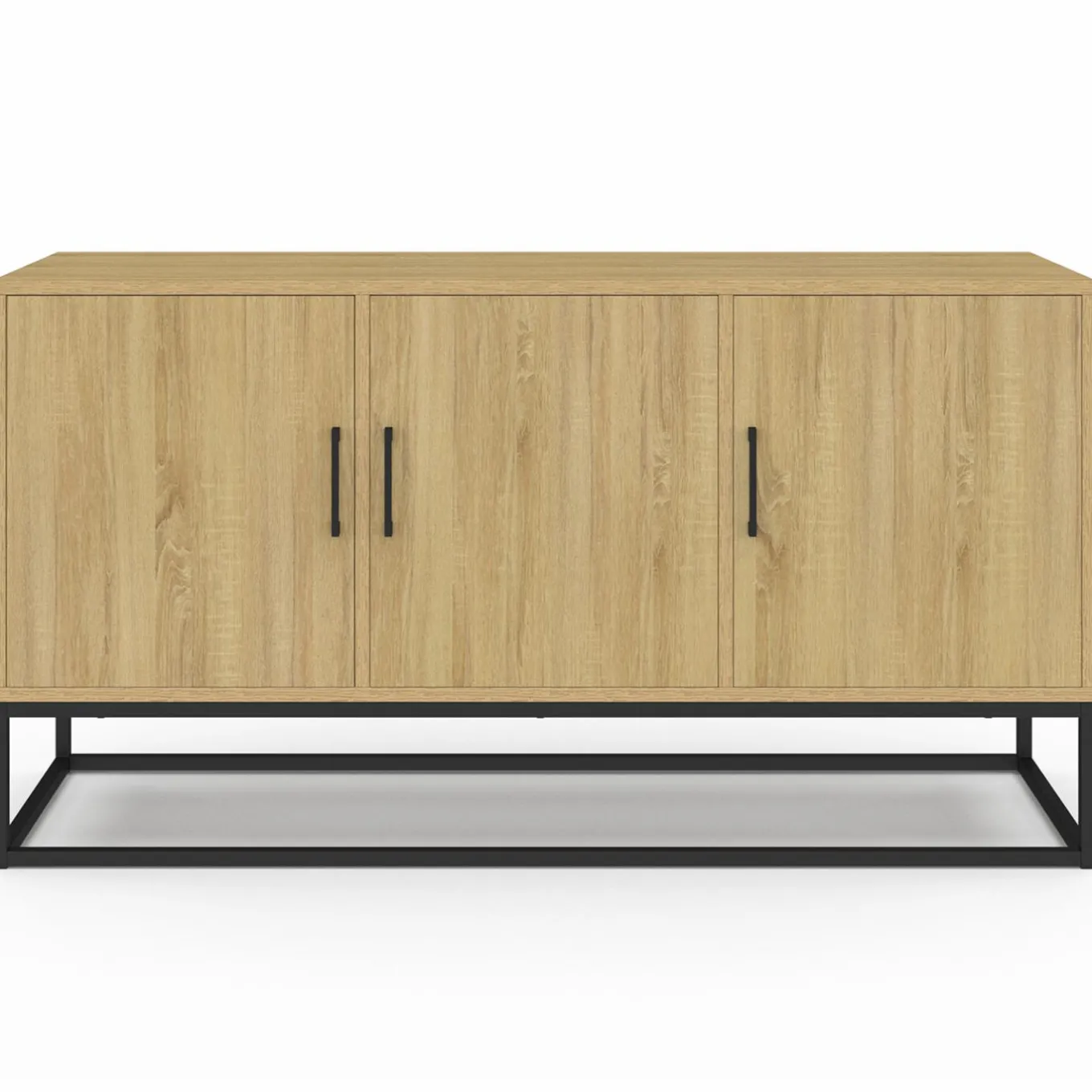 IDMarket Buffet bas industriel bois et noir* Salon Complet|Buffets