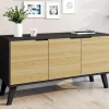 IDMarket Buffet bas scandinave noir* Collection Scandinave|Salle À Manger Complète