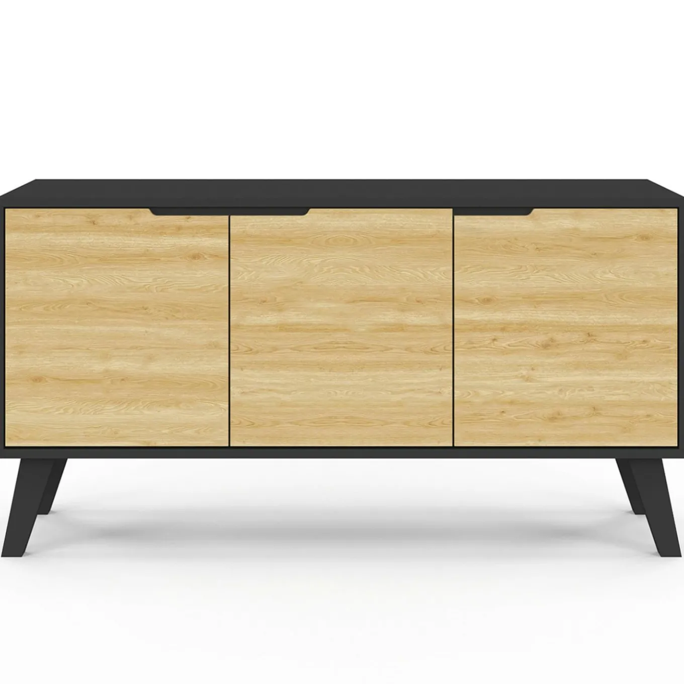 IDMarket Buffet bas scandinave noir* Collection Scandinave|Salle À Manger Complète