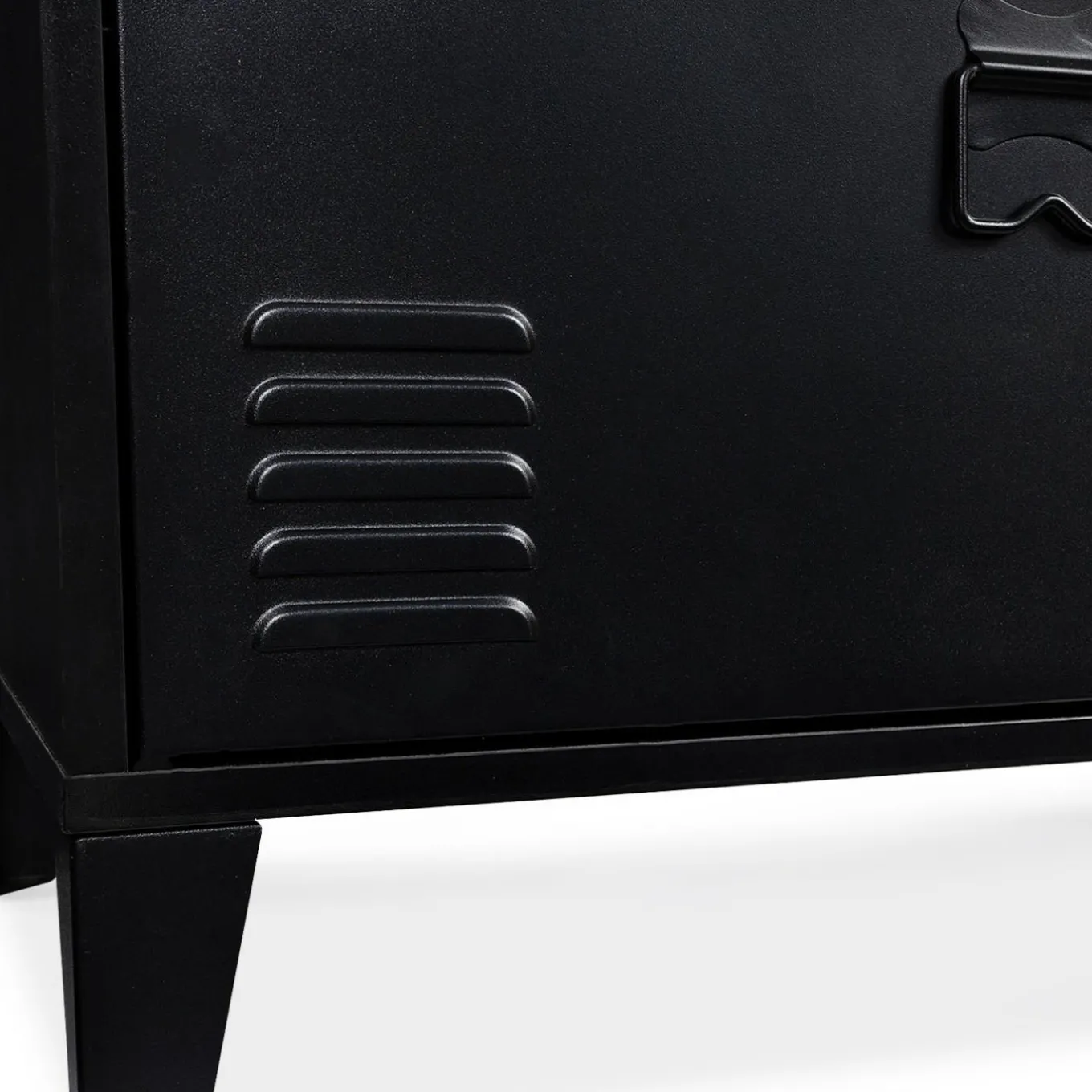 IDMarket Buffet bas style industriel 4 portes métal noir et plateau bois 140 cm* Collection Industrielle|Salle À Manger Complète