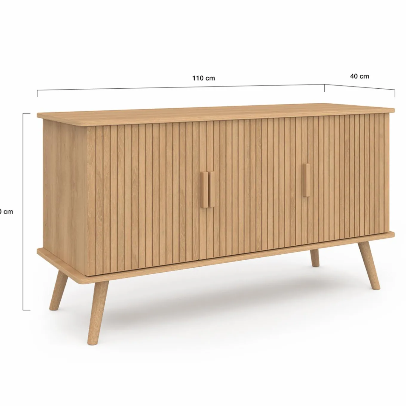 IDMarket Buffet bois 3 portes 110 cm effet lattes* Buffets