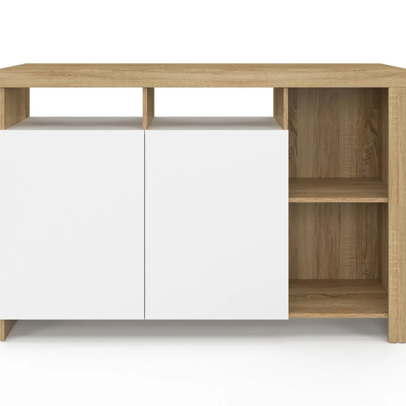 IDMarket Buffet bois avec portes blanches* Buffets|Salle À Manger Complète