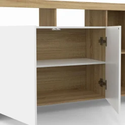 IDMarket Buffet bois avec portes blanches* Buffets|Salle À Manger Complète