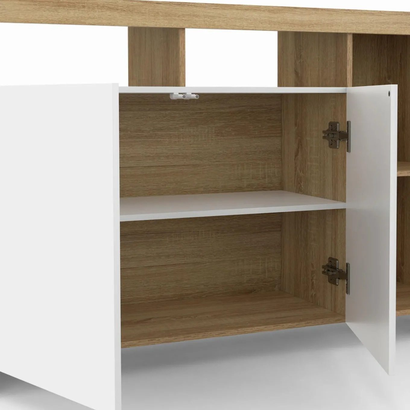 IDMarket Buffet bois avec portes blanches* Buffets|Salle À Manger Complète