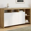 IDMarket Buffet bois et blanc 140 cm* Meubles En Bois|Buffets