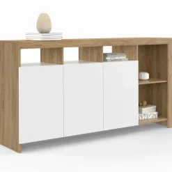 IDMarket Buffet bois et blanc 140 cm* Meubles En Bois|Buffets