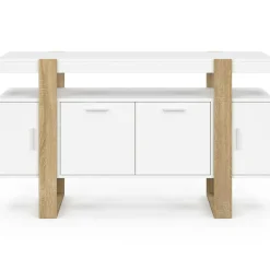IDMarket Buffet bois et blanc 140 cm avec 4 portes* Buffets