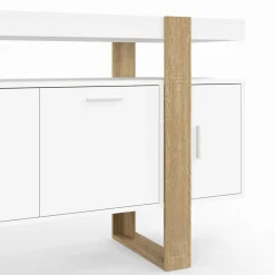 IDMarket Buffet bois et blanc 140 cm avec 4 portes* Buffets