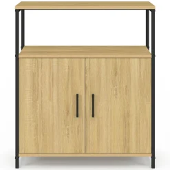 IDMarket Buffet d'appoint 1 niche et 2 portes 70 cm design industriel* Buffets
