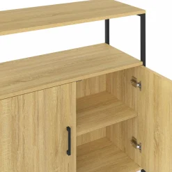 IDMarket Buffet d'appoint 1 niche et 2 portes 70 cm design industriel* Buffets