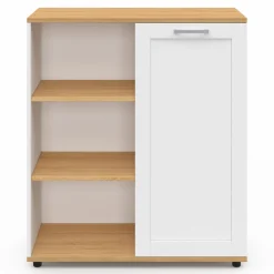 IDMarket Buffet d'appoint blanc et bois* Collection Contemporaine|Petits Meubles