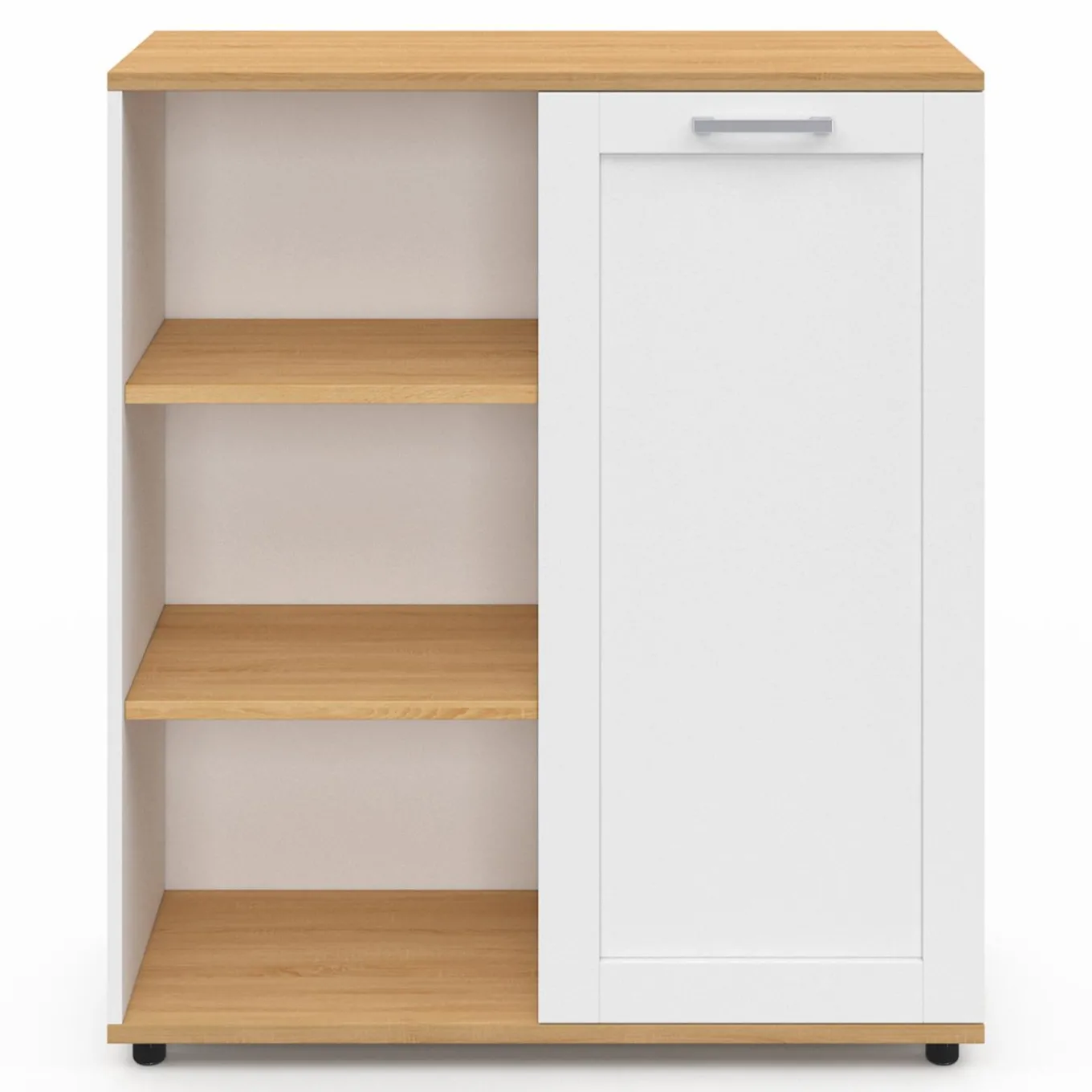 IDMarket Buffet d'appoint blanc et bois* Collection Contemporaine|Petits Meubles