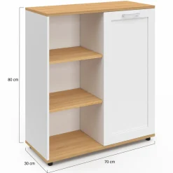 IDMarket Buffet d'appoint blanc et bois* Collection Contemporaine|Petits Meubles