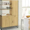 IDMarket Buffet de cuisine avec colonne de rangement 3 portes design industriel* Buffets De Cuisine