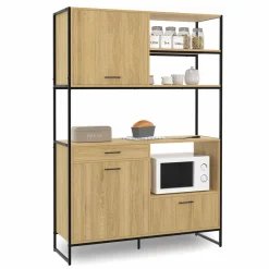 IDMarket Buffet de cuisine industriel 3 portes 1 tiroir* Meubles De Cuisine Avec Plan De Travail|Buffets De Cuisine