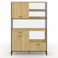 IDMarket Buffet de cuisine industriel 3 portes 1 tiroir* Meubles De Cuisine Avec Plan De Travail|Buffets De Cuisine