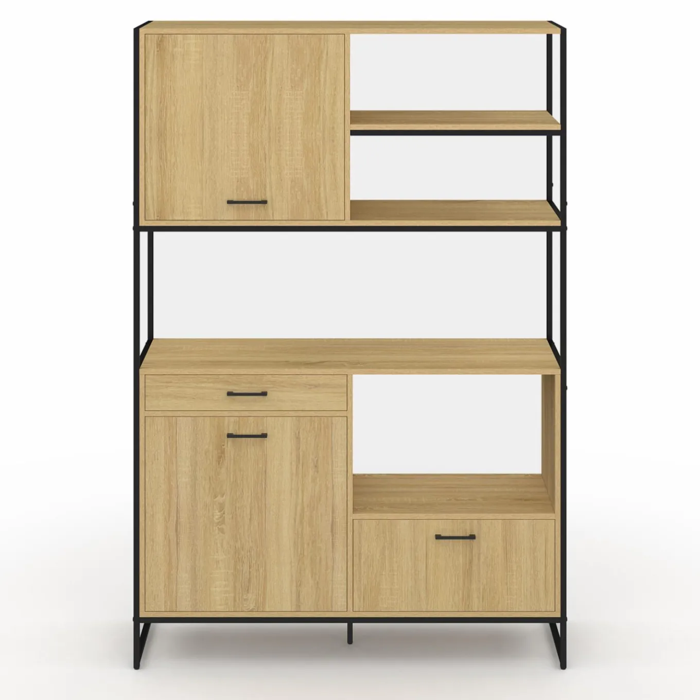 IDMarket Buffet de cuisine industriel 3 portes 1 tiroir* Meubles De Cuisine Avec Plan De Travail|Buffets De Cuisine