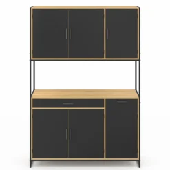 IDMarket Buffet de cuisine industriel 120 cm avec 6 portes* Meubles Tiroirs|Meubles Hauts