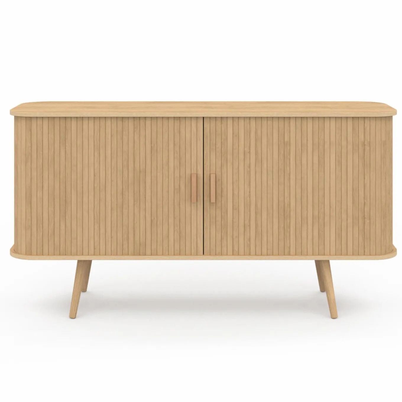 IDMarket Buffet en bois 140 cm effet lattes avec 2 portes coulissantes* Buffets|Salon Complet