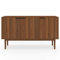 IDMarket Buffet en bois 140 cm vintage avec 3 portes effet noyer* Collection Vintage|Buffets