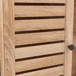 IDMarket Buffet portes persiennes bois et métal noir* Collection Industrielle|Salle À Manger Complète