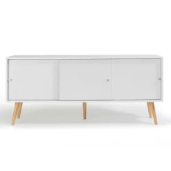 IDMarket Buffet scandinave bois blanc EFFIE* Meubles Bas|Meubles Blancs