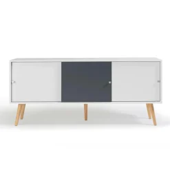 IDMarket Buffet scandinave bois blanc et gris EFFIE* Collection Scandinave|Salle À Manger Complète