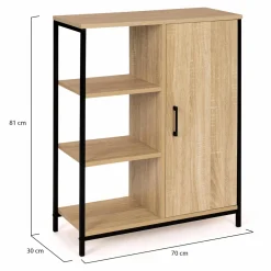 IDMarket Buffet style industriel avec étagères et placard* Collection Télétravail|Collection Industrielle