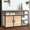 IDMarket Buffet style industriel bois et métal noir 100 cm* Meubles Bas|Meubles En Bois