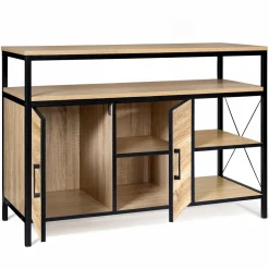IDMarket Buffet style industriel bois et métal noir 100 cm* Meubles Bas|Meubles En Bois