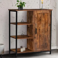 IDMarket Buffet style industriel effet bois vieilli 70 cm* Meubles Bas|Collection Vintage