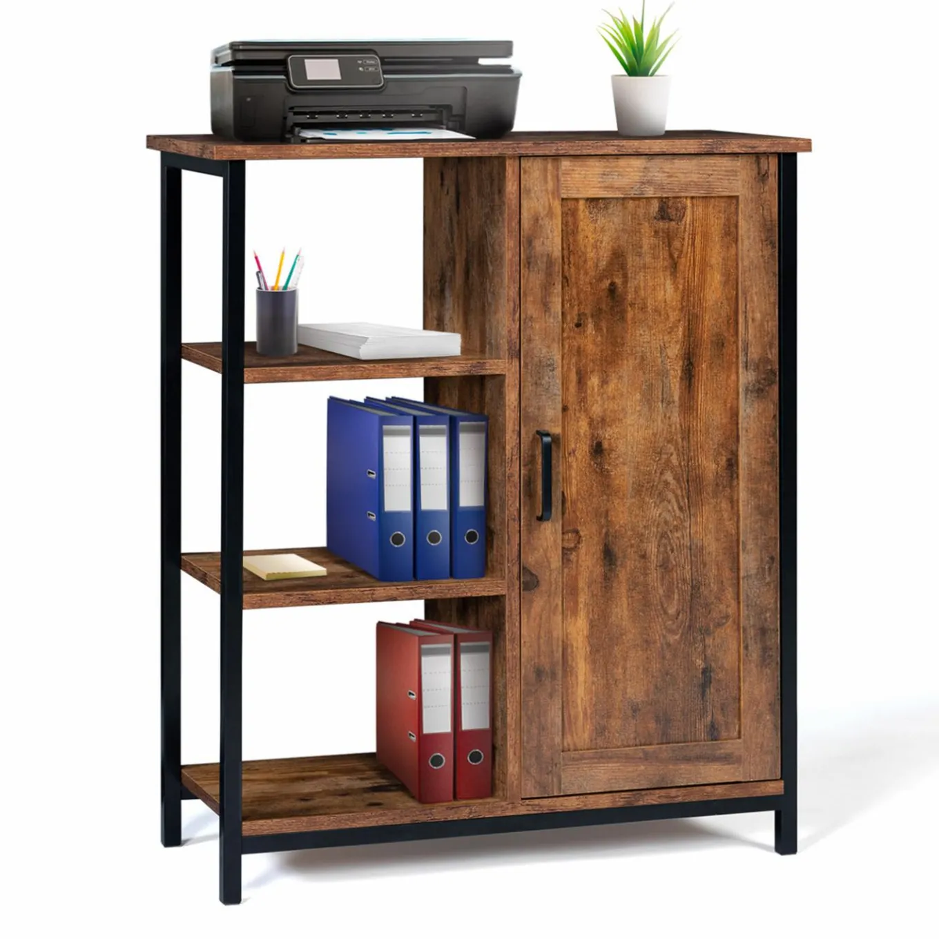 IDMarket Buffet style industriel effet bois vieilli 70 cm* Meubles Bas|Collection Vintage