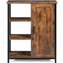 IDMarket Buffet style industriel effet bois vieilli 70 cm* Meubles Bas|Collection Vintage