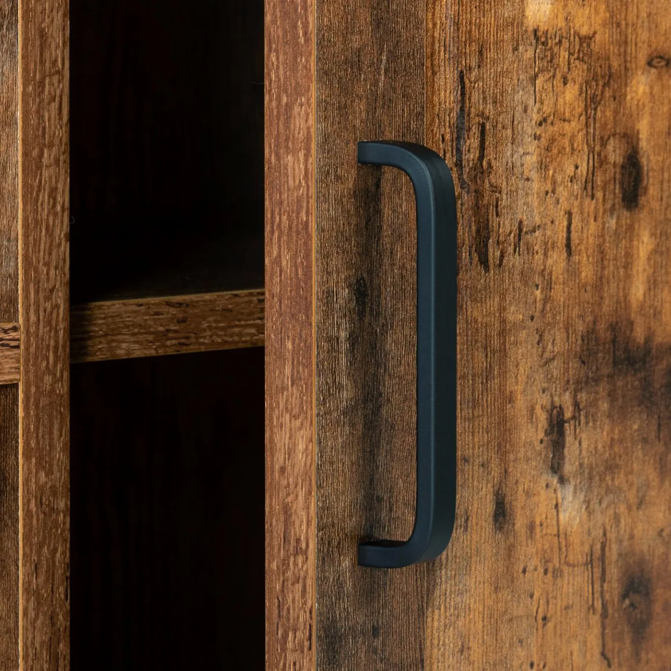 IDMarket Buffet style industriel effet bois vieilli 70 cm* Meubles Bas|Collection Vintage