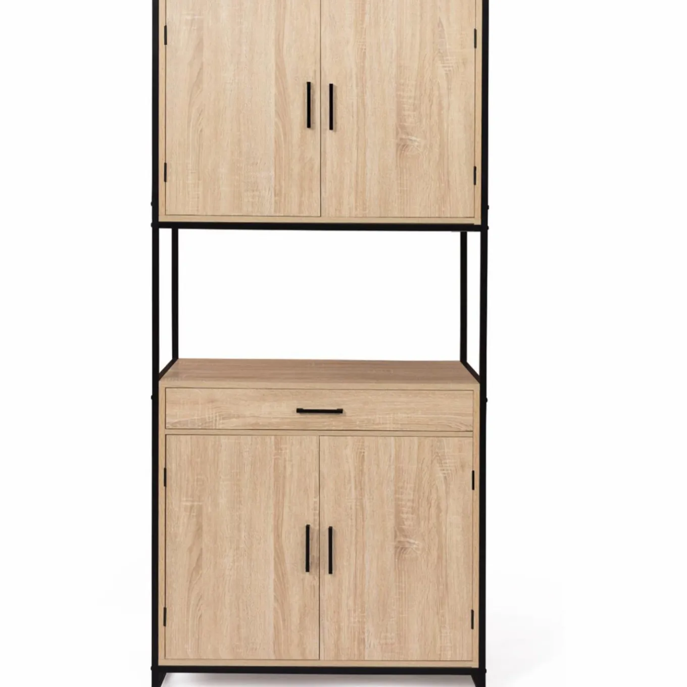 IDMarket Buffet vaisselier industriel 80 cm 4 portes 1 tiroir* Meubles Tiroirs|Meubles Hauts