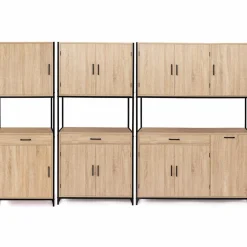 IDMarket Buffet vaisselier industriel 80 cm 4 portes 1 tiroir* Meubles Tiroirs|Meubles Hauts