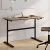 IDMarket Bureau assis debout à manivelle hauteur réglable 70 - 120 cm bois façon hêtre et noir* Meubles En Bois|Bureaux Design