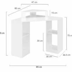 IDMarket Bureau d’angle blanc avec rangement* Meubles Blancs|Collection Design