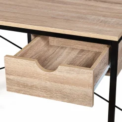 IDMarket Bureau design industriel avec tiroir latéral 110 cm* Meubles Tiroirs|Collection Télétravail