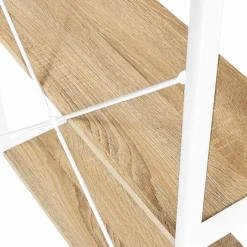 IDMarket Bureau industriel droit avec plateaux bois et métal blanc* Collection Télétravail|Collection Industrielle