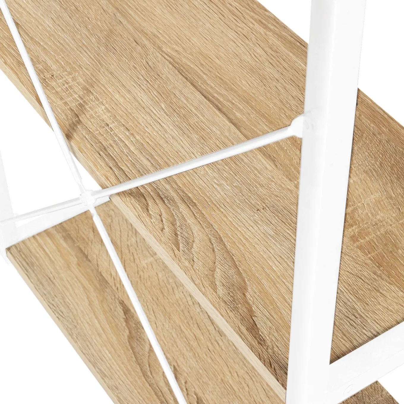 IDMarket Bureau industriel droit avec plateaux bois et métal blanc* Collection Télétravail|Collection Industrielle