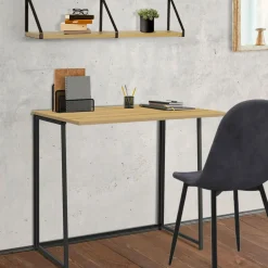 IDMarket Bureau pliable industriel bois et métal* Bureaux Design|Bureaux De Travail